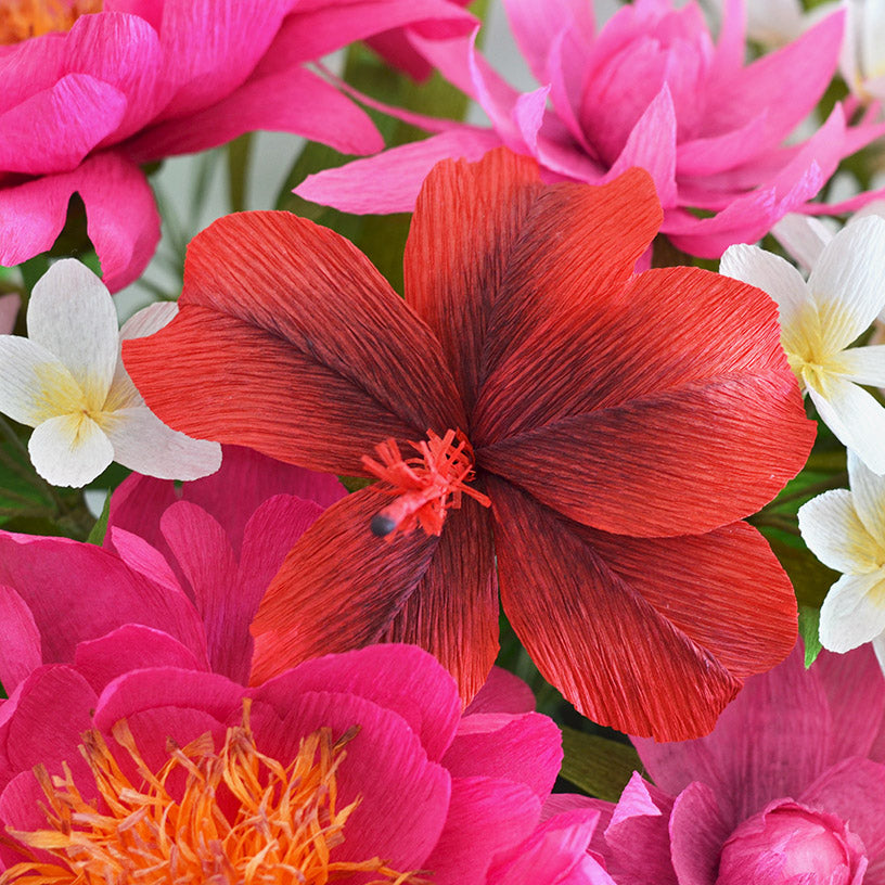 Paper flower tutorial | paper flower template | How to make paper flowers | Crepe paper flower tutorial | DIY paper hibiscus | paper flowers | crepe paper flowers | free paper flower template
