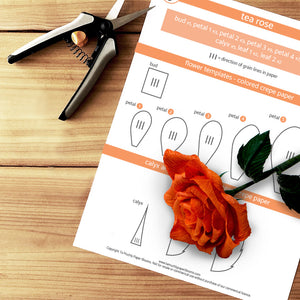 paper flower template | paper rose template | paper flower tutorial | how to make paper flowers | how to make paper roses | crepe paper flowers | diy paper rose