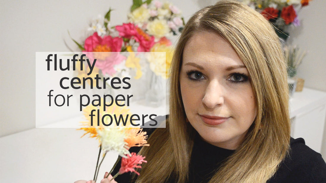 fluffy fringe centres for paper flowers tutorial