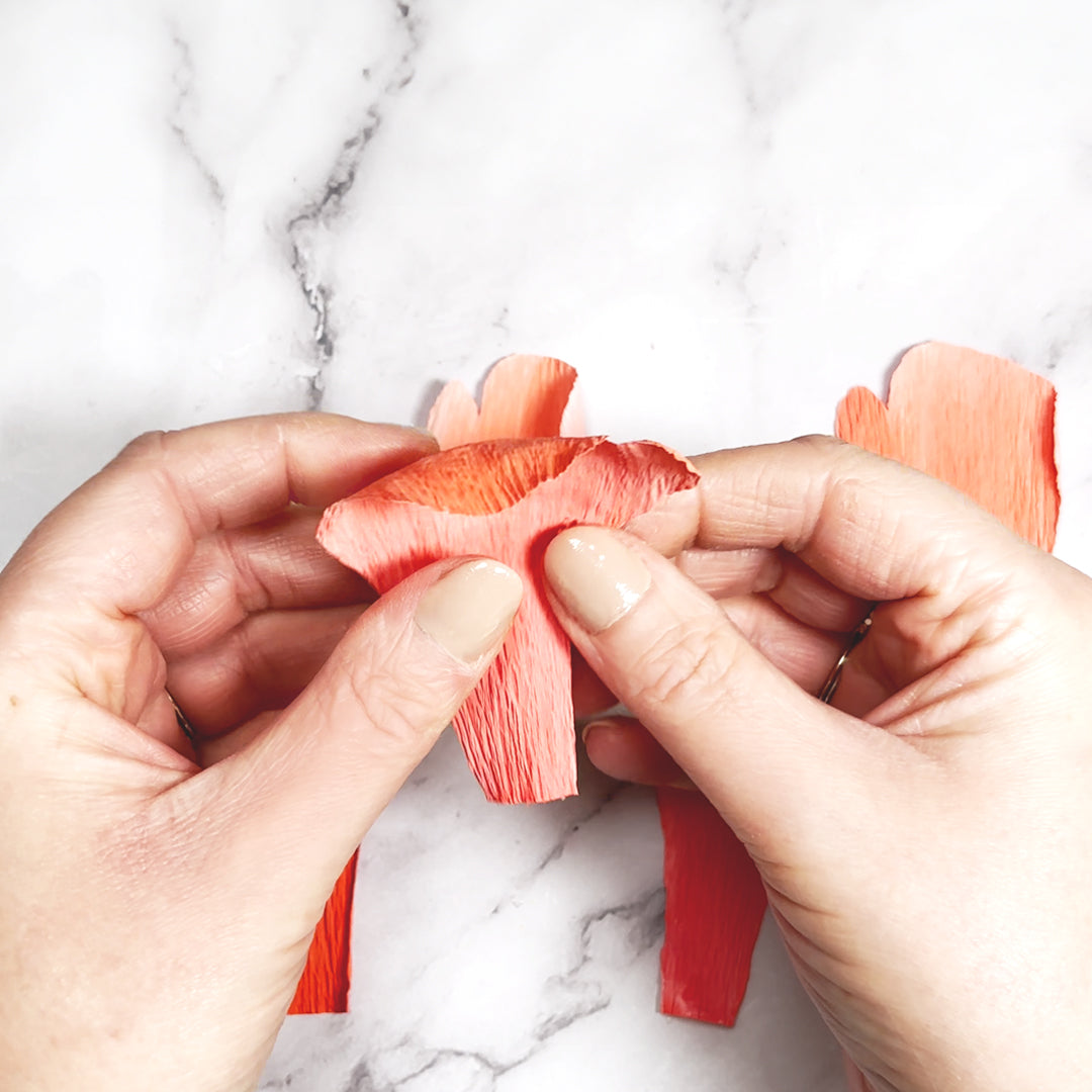 curling paper flower petals
