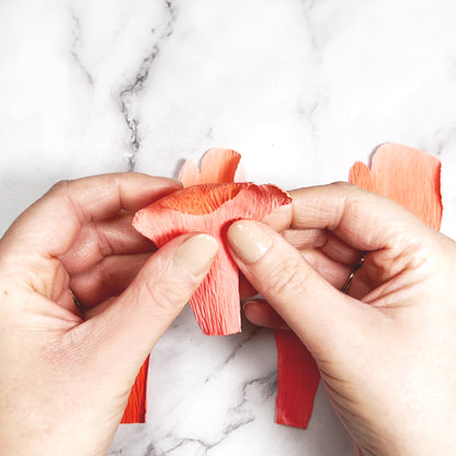 curling paper flower petals