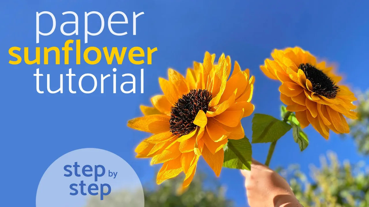 Load video: how to make a paper sunflower